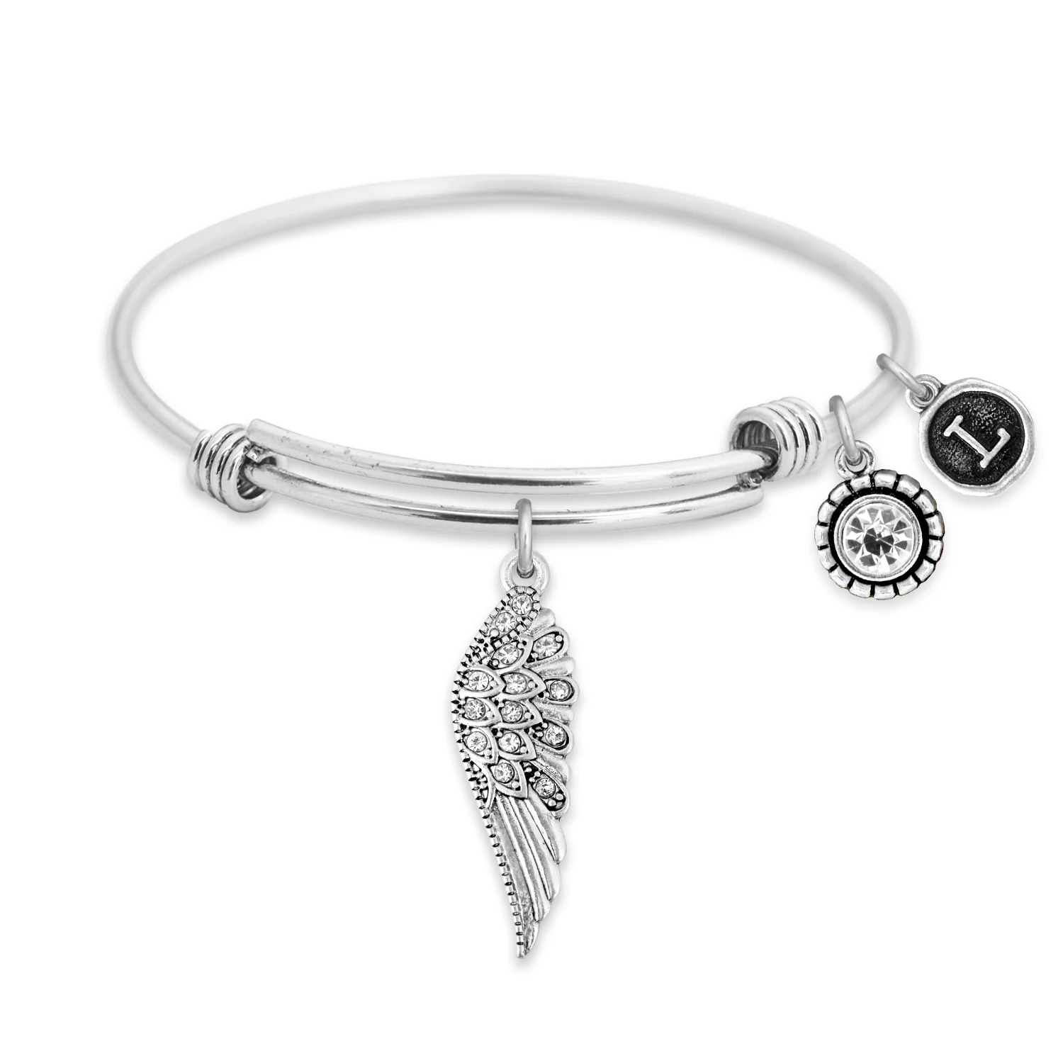 Custom Initial Guardian Angel's Wing Bracelet - Image 55