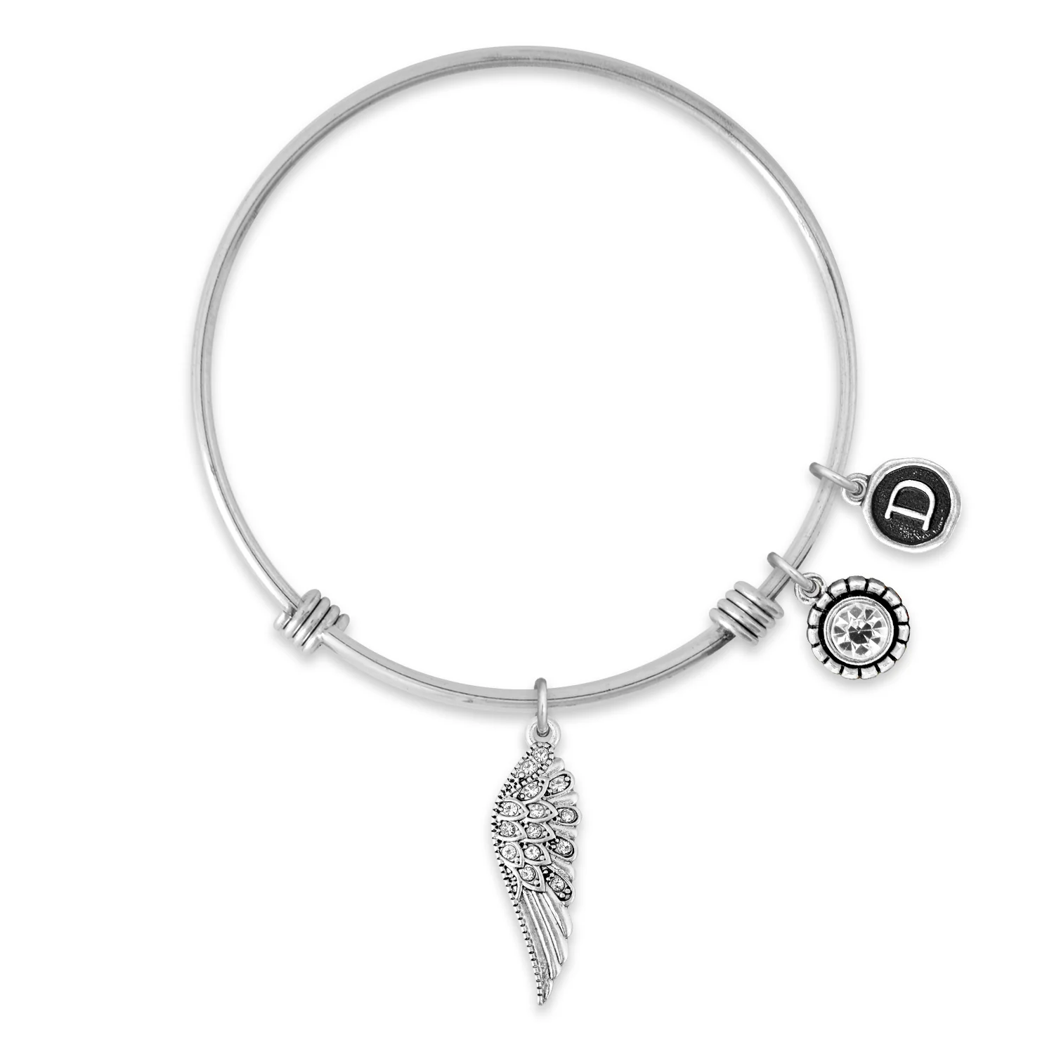 Custom Initial Guardian Angel's Wing Bracelet - Image 73