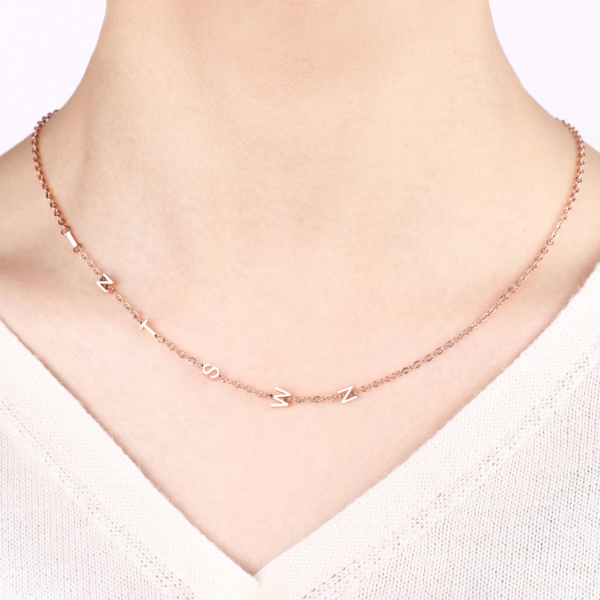 Sideways Initials Necklace - Image 10