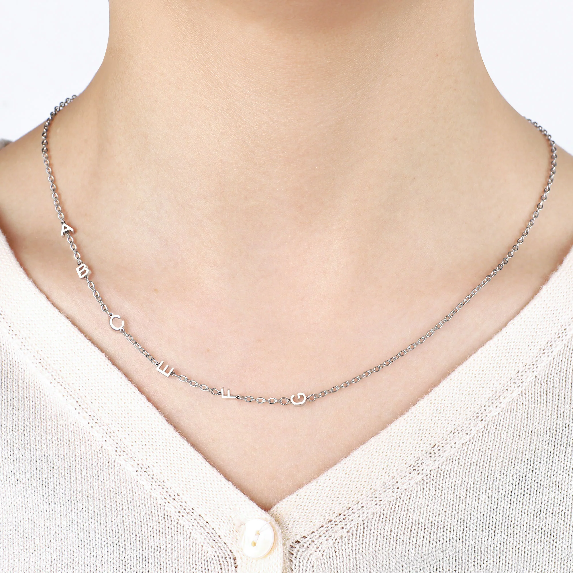 Sideways Initials Necklace - Image 4