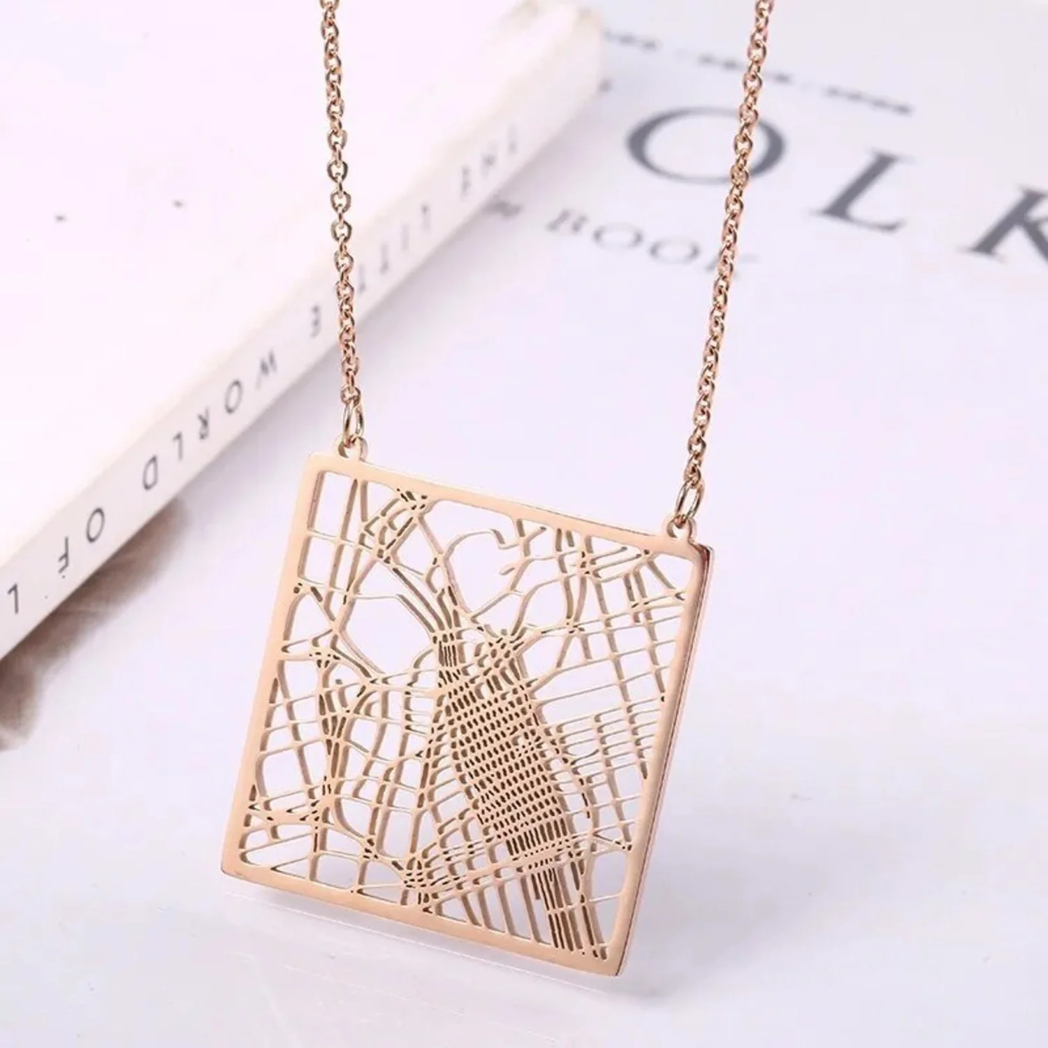 Custom Map Pendant Necklace - Image 13