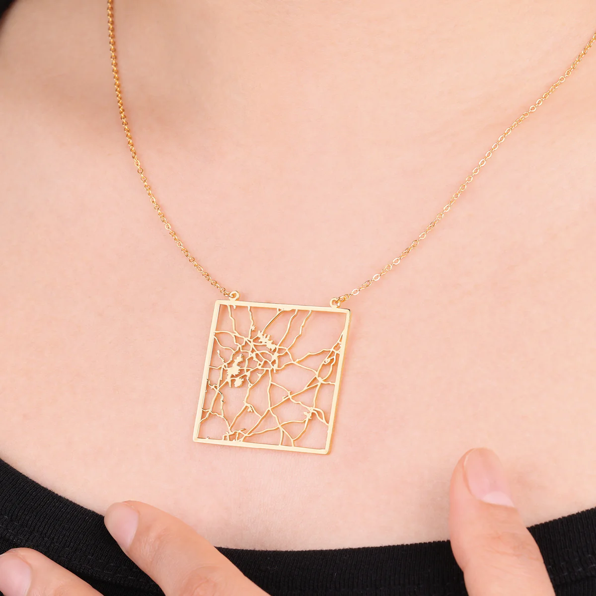 Custom Map Pendant Necklace - Image 16
