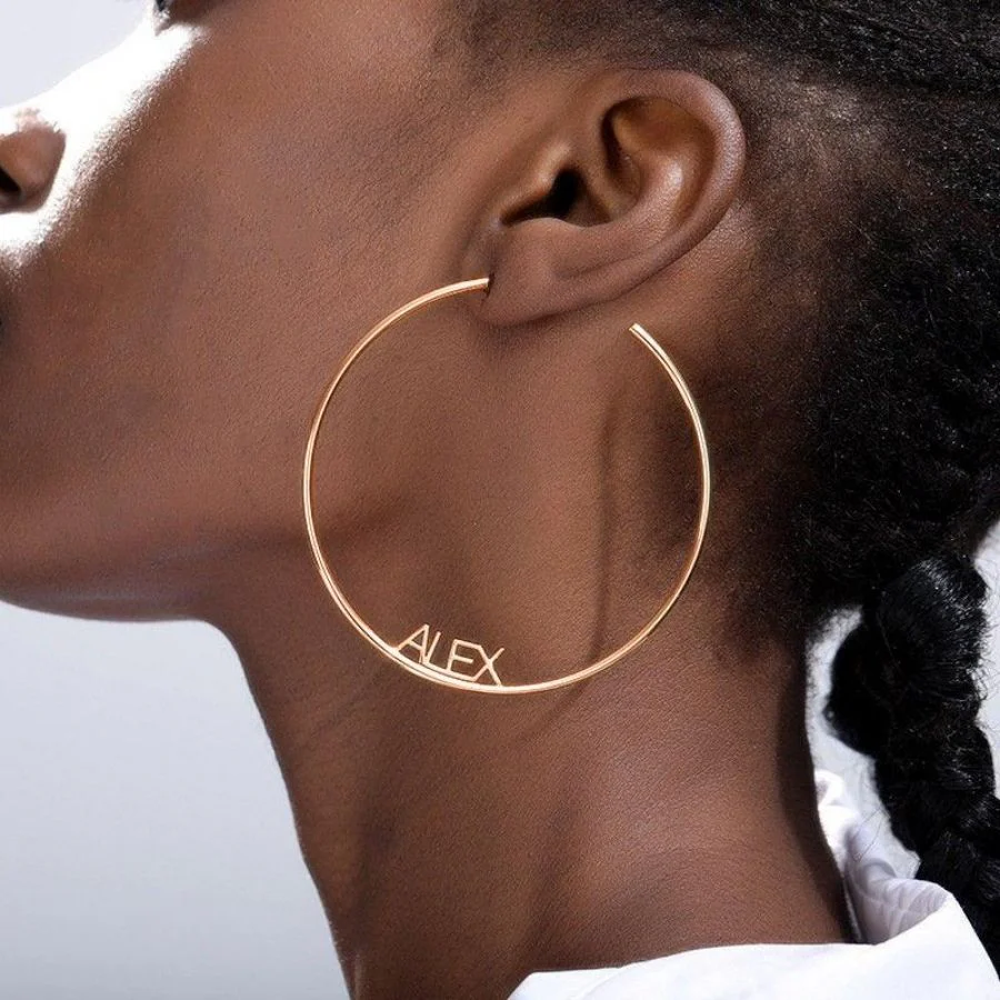 Personalized Name Hoop Earrings - Image 24