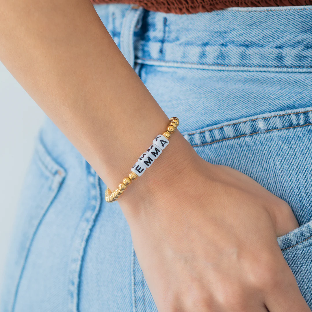 Custom Waterproof Gold Beaded Friendship Bracelet - Image 4