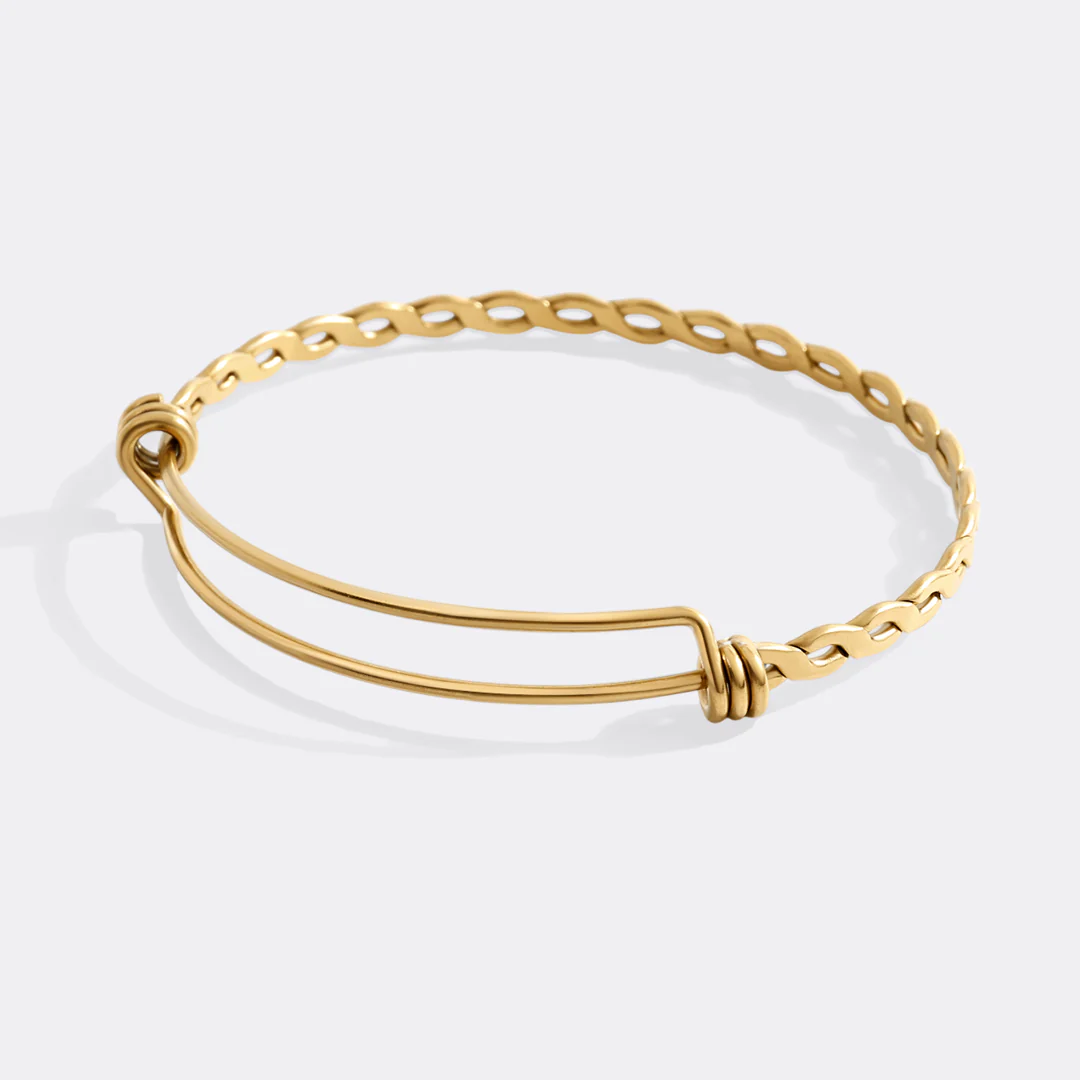 Dainty Adjustable Braided Bangle - Image 3