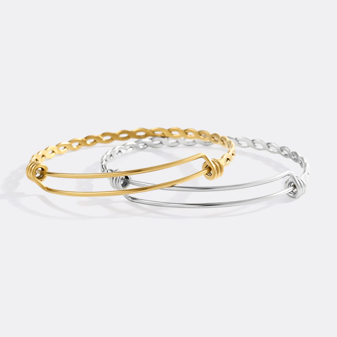 Dainty Adjustable Braided Bangle - Image 5