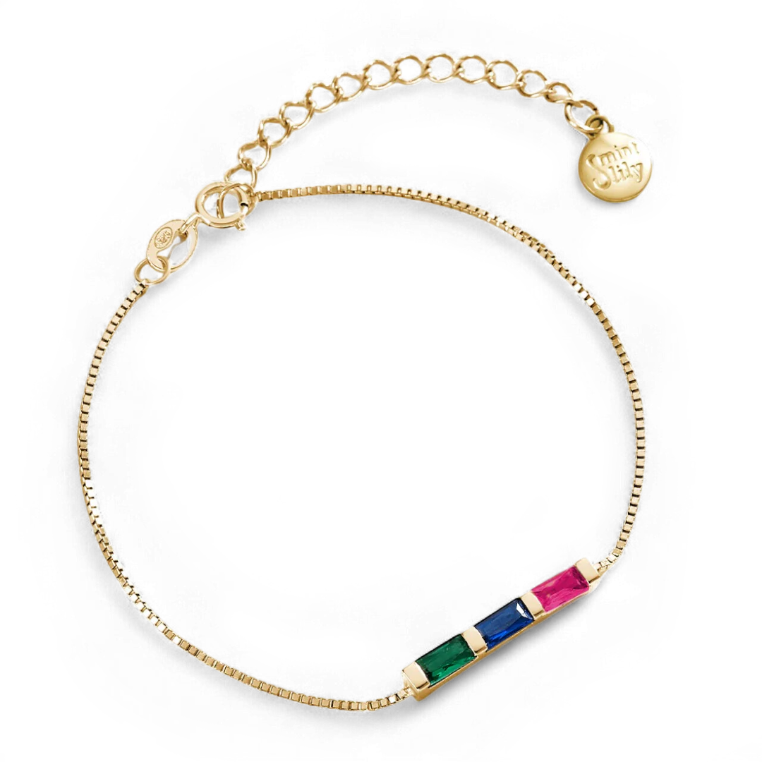 Dainty Baguette Birthstone Bracelet - Image 3