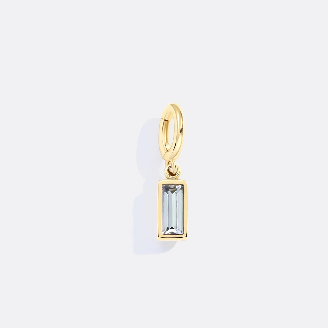 Dainty Baguette Birthstone Charm - Image 14