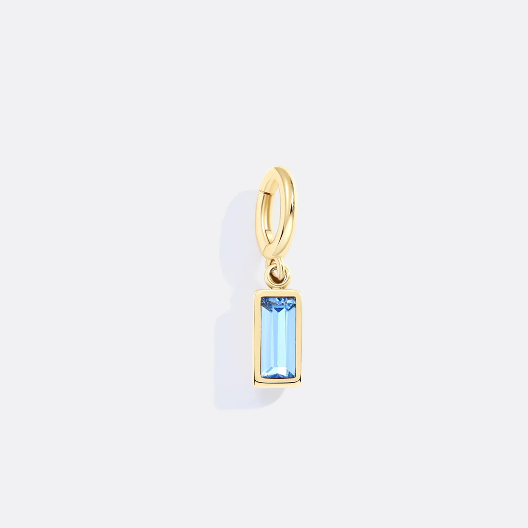 Dainty Baguette Birthstone Charm - Image 20