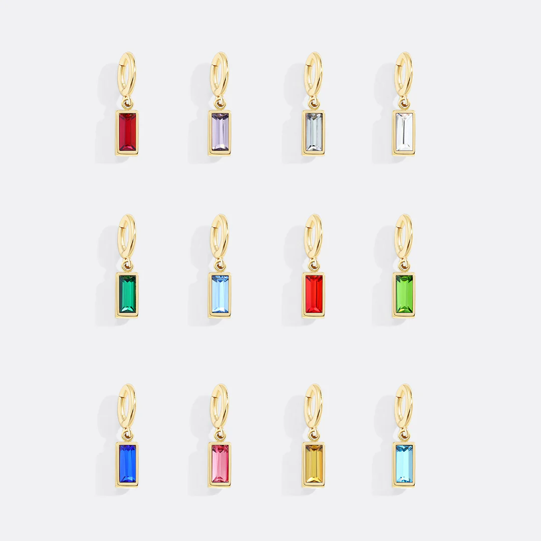 Dainty Baguette Birthstone Charm - Image 21