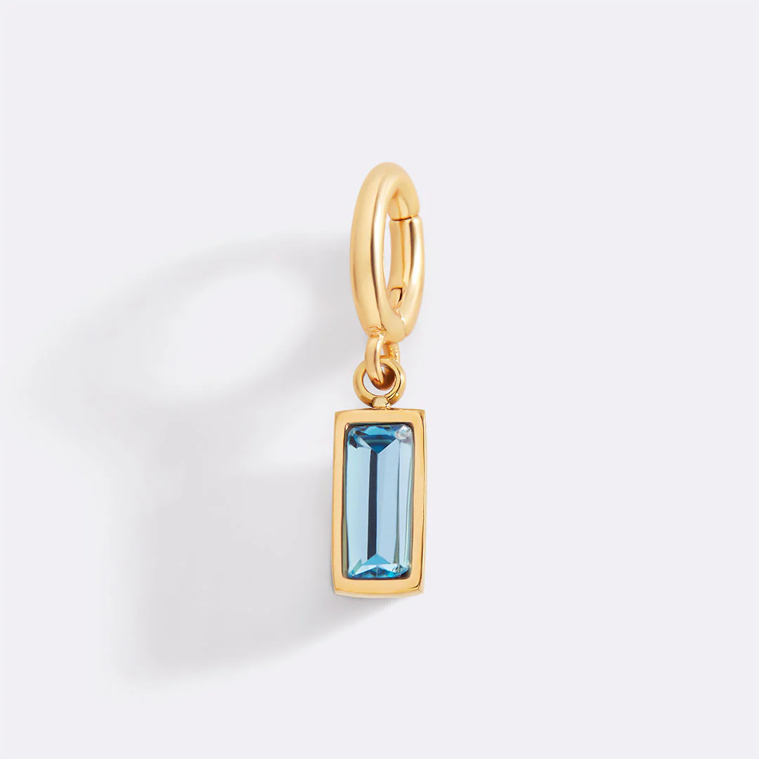 Dainty Baguette Birthstone Charm - Image 37