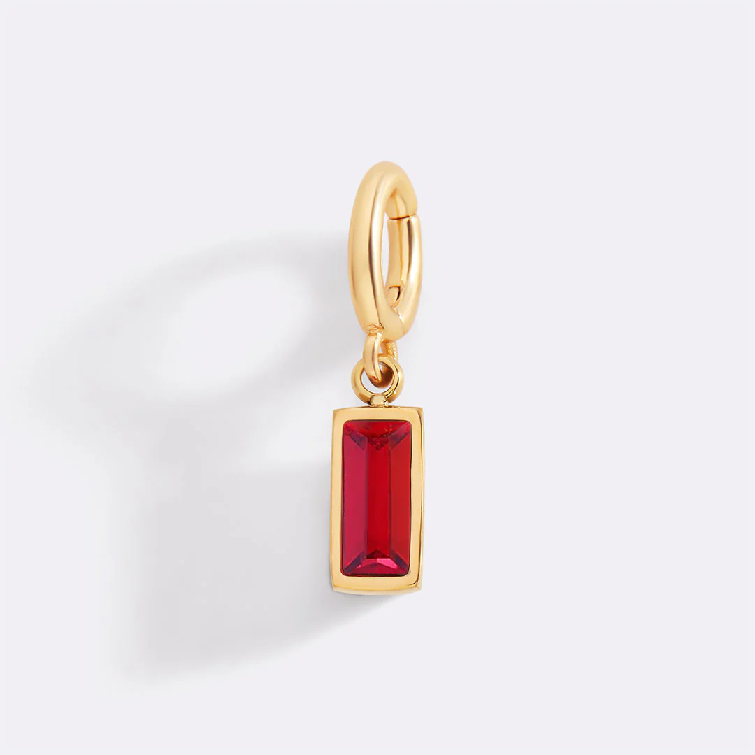 Dainty Baguette Birthstone Charm - Image 4