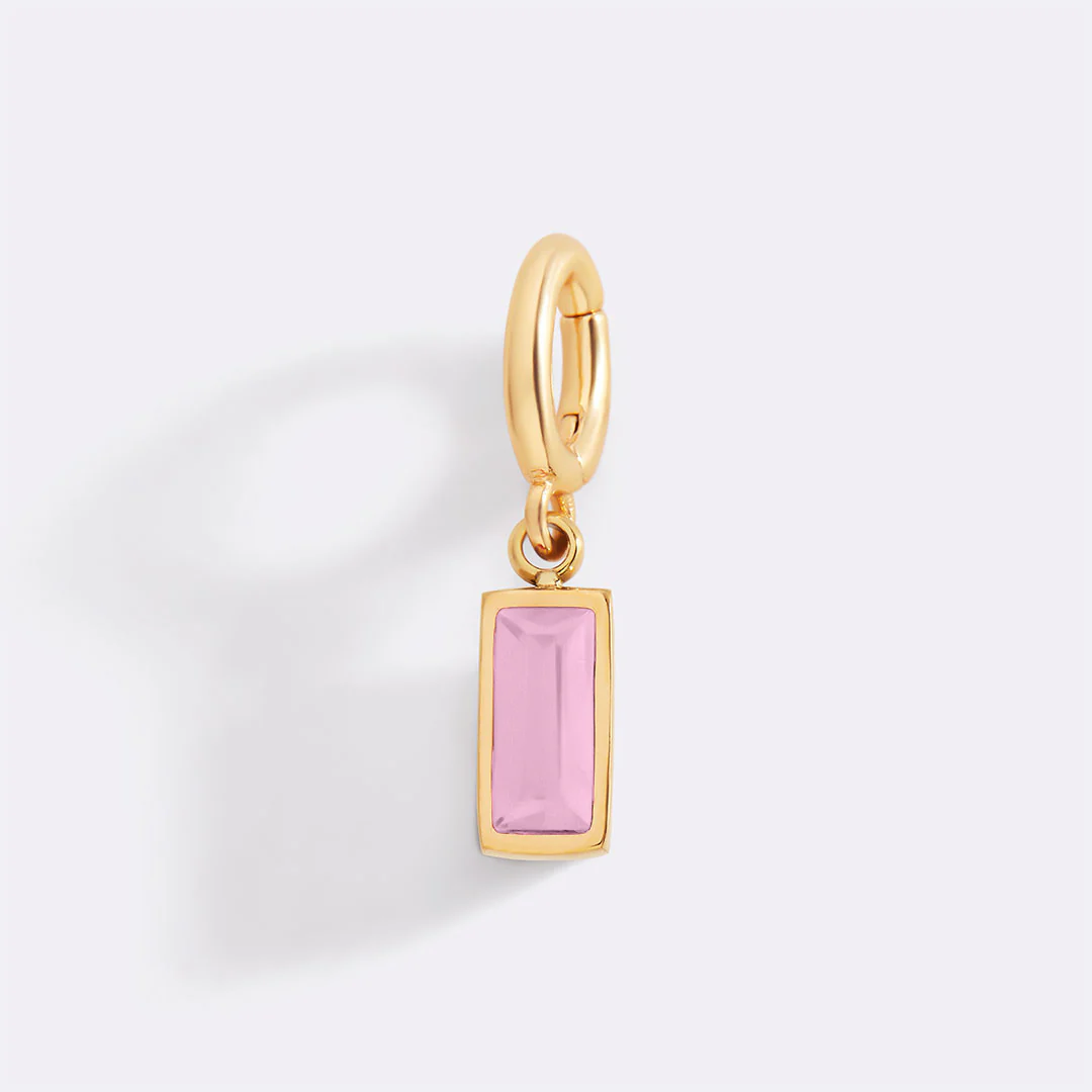 Dainty Baguette Birthstone Charm - Image 46