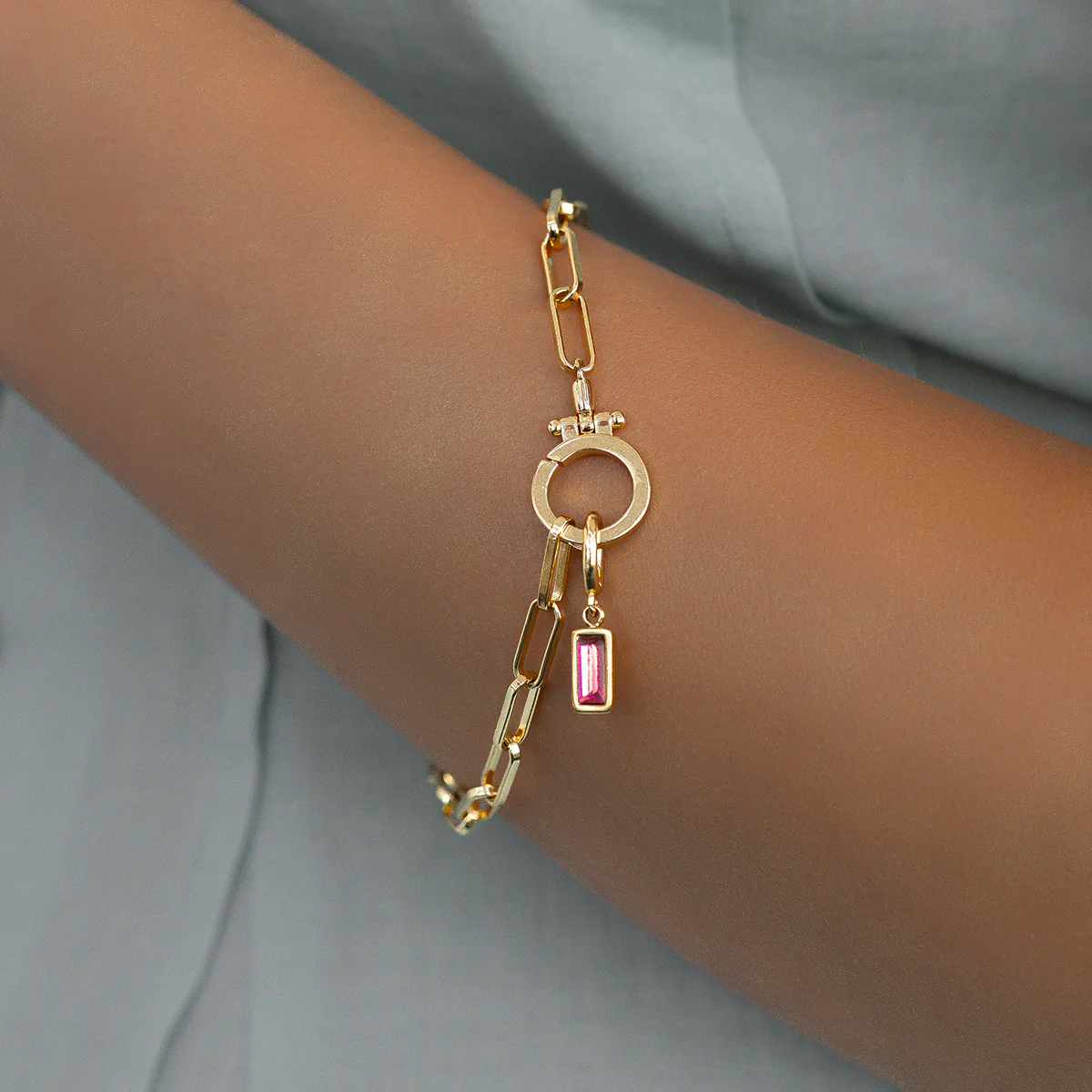 Dainty Baguette Birthstone Charm - Image 49