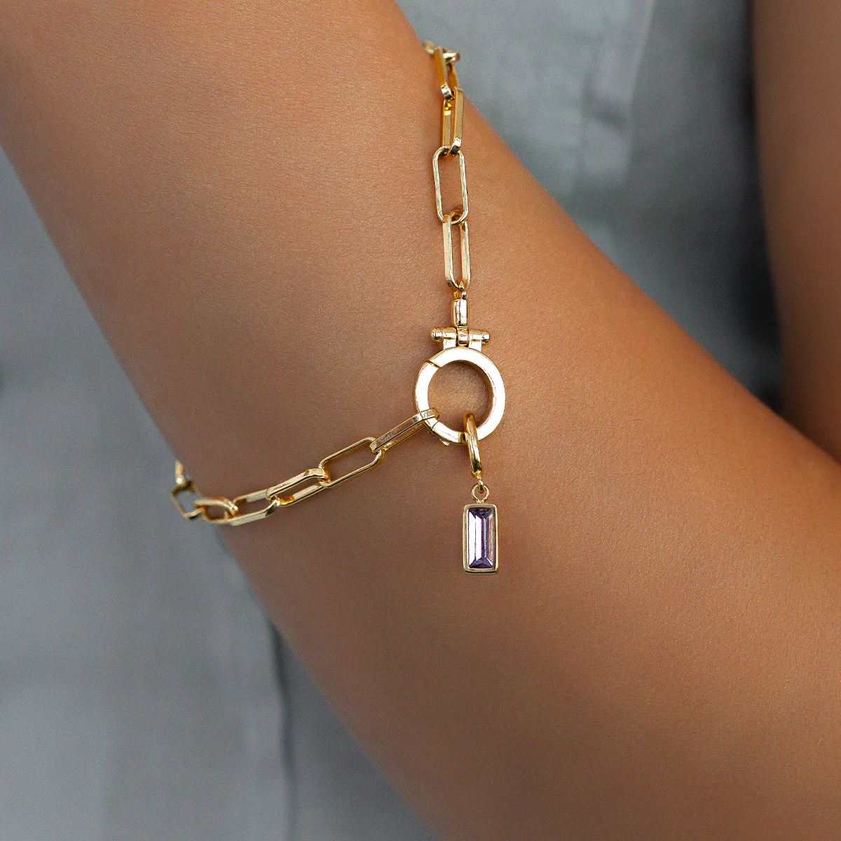 Dainty Baguette Birthstone Charm - Image 55