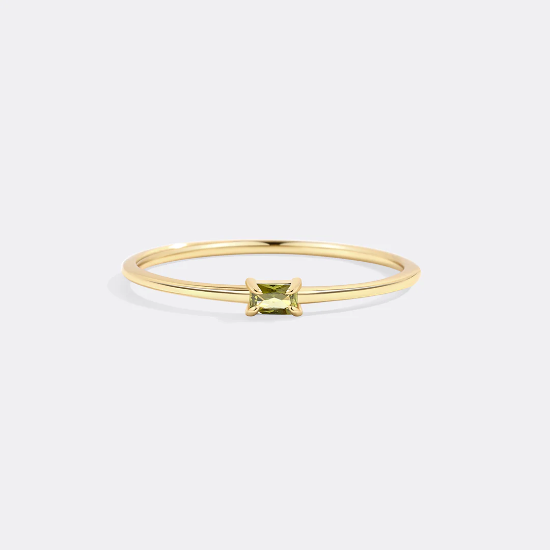 Dainty Baguette Birthstone Stacking Ring - Image 24