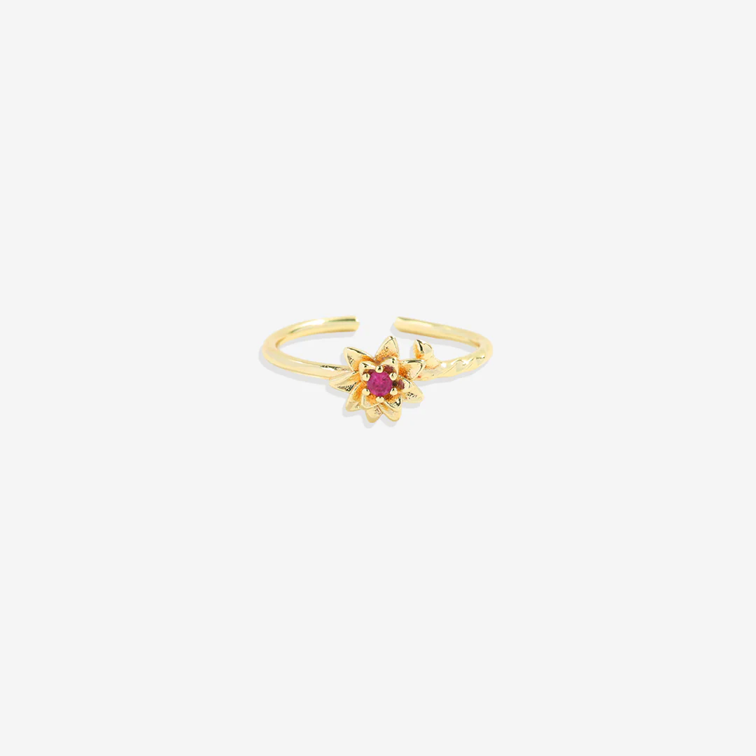 Dainty Gold Birth Flower Ring - Image 10