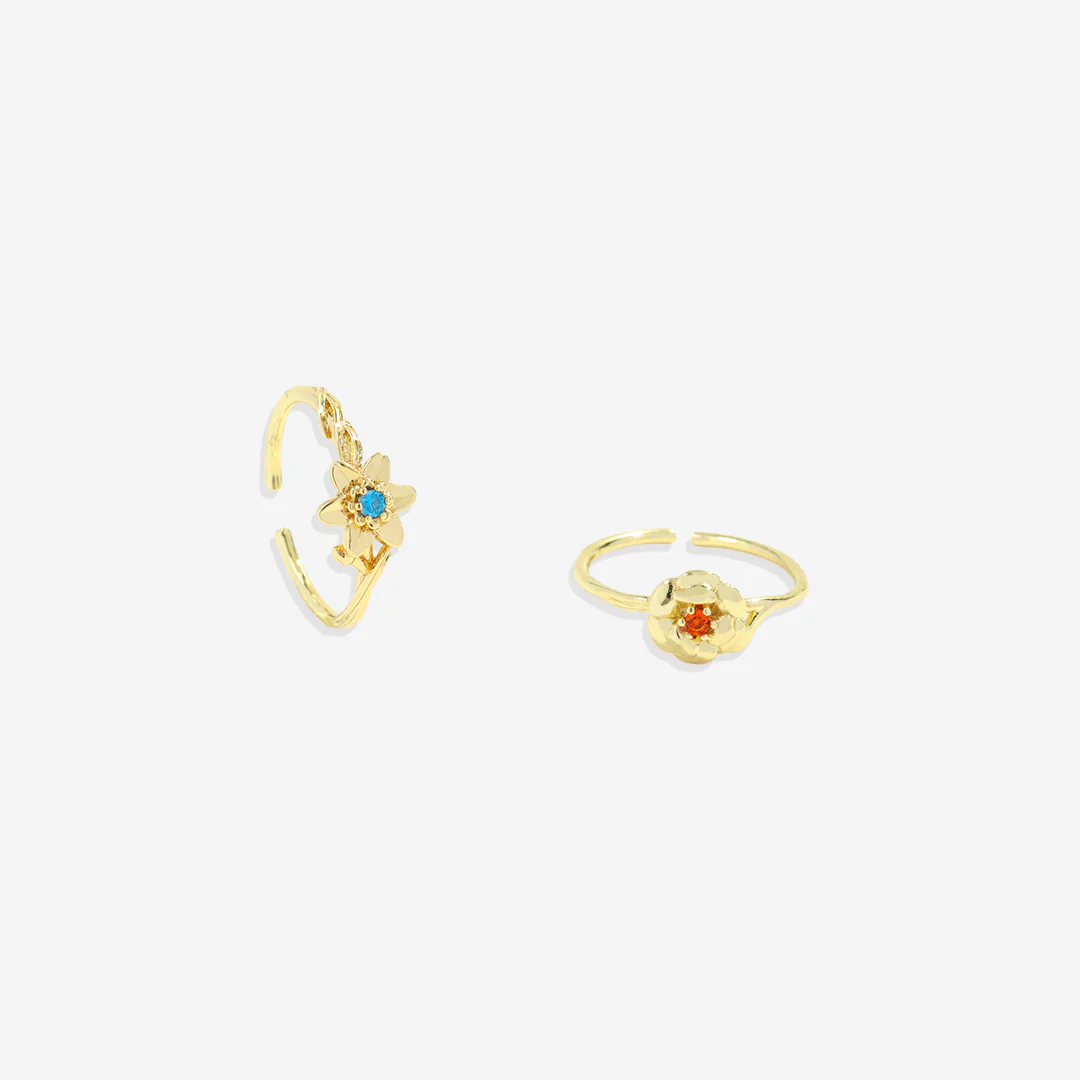 Dainty Gold Birth Flower Ring - Image 21