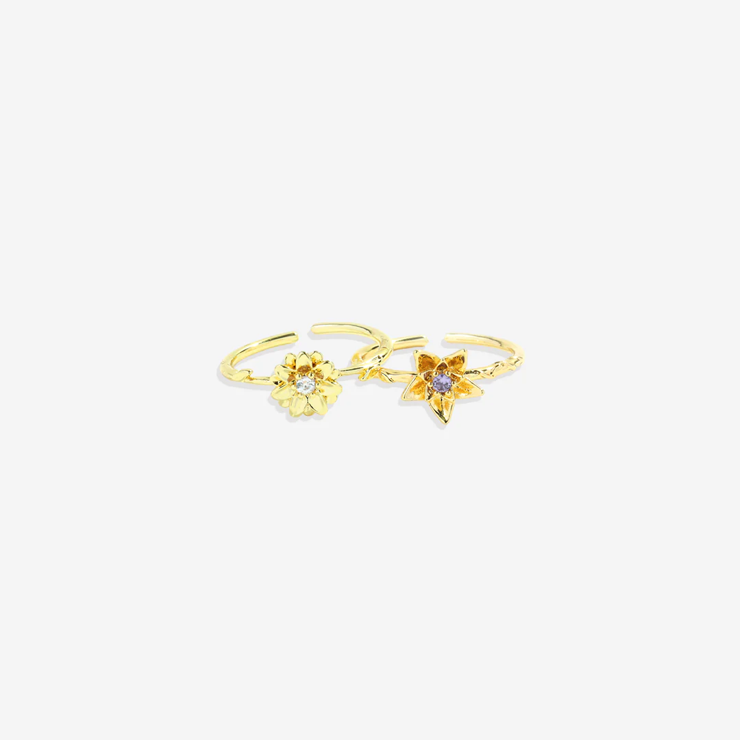 Dainty Gold Birth Flower Ring - Image 22