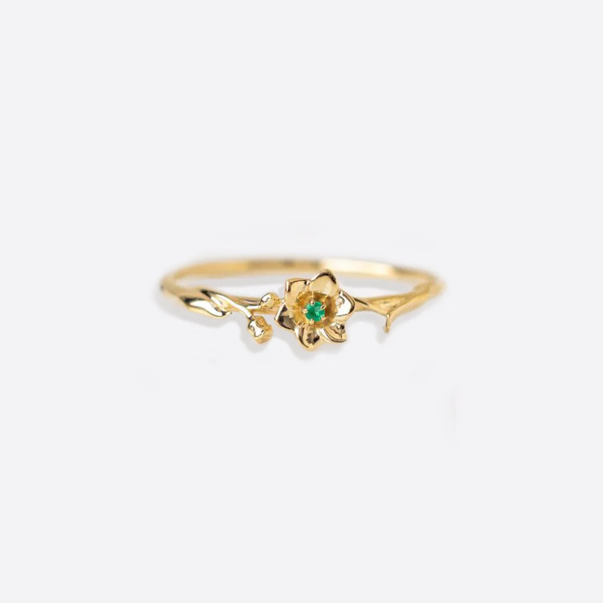 Dainty Gold Birth Flower Ring - Image 4