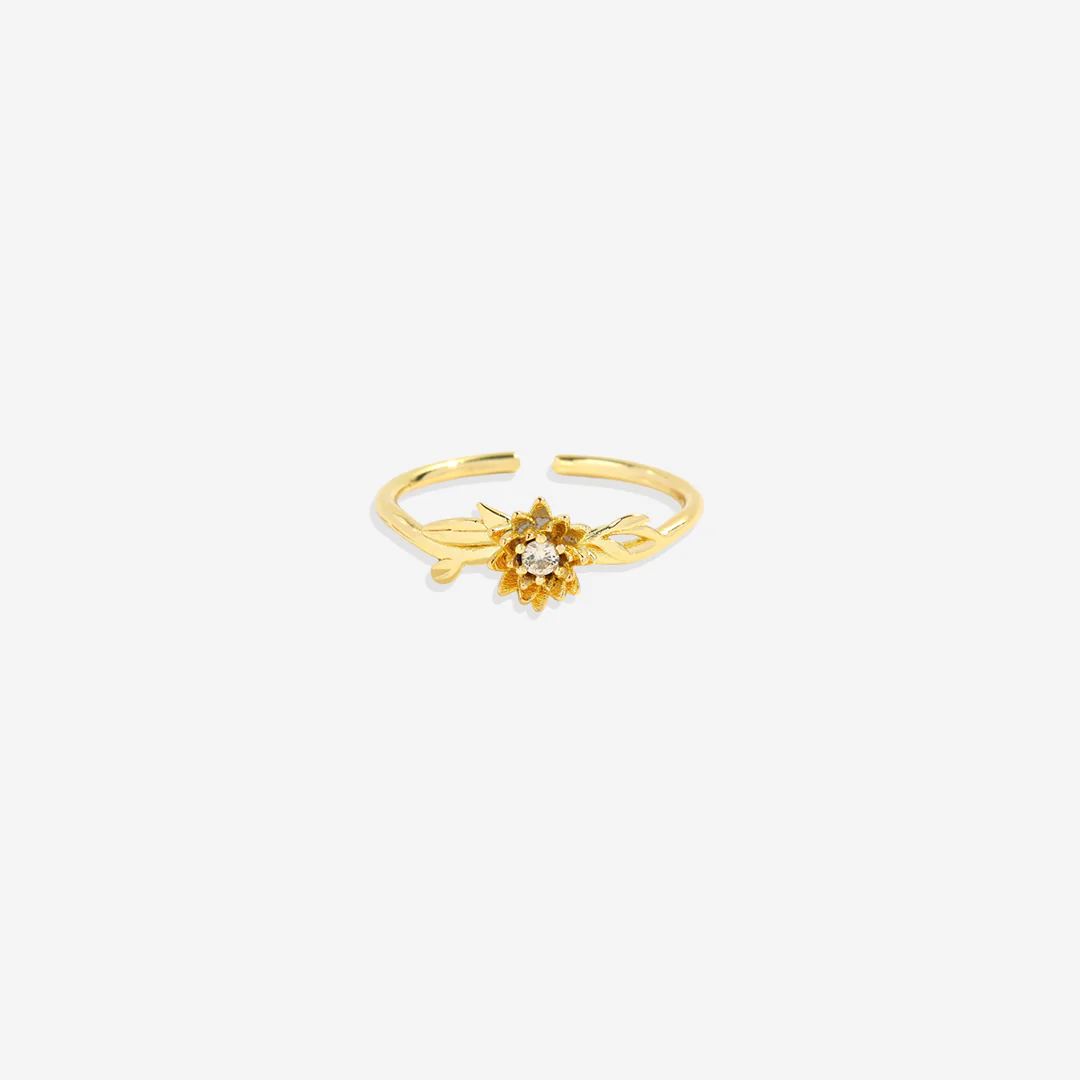Dainty Gold Birth Flower Ring - Image 9