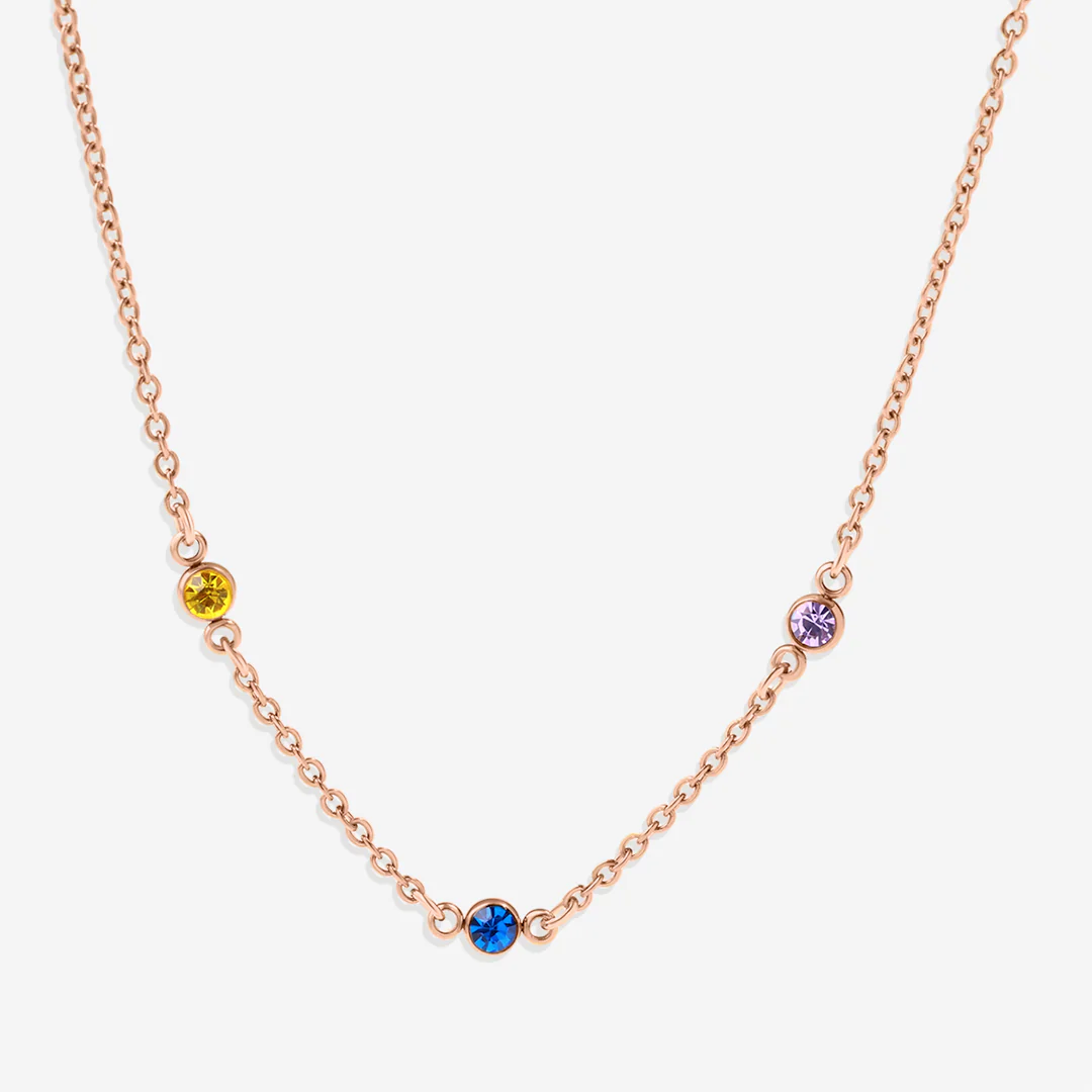 Dainty Birthstone Station Necklace - Image 6