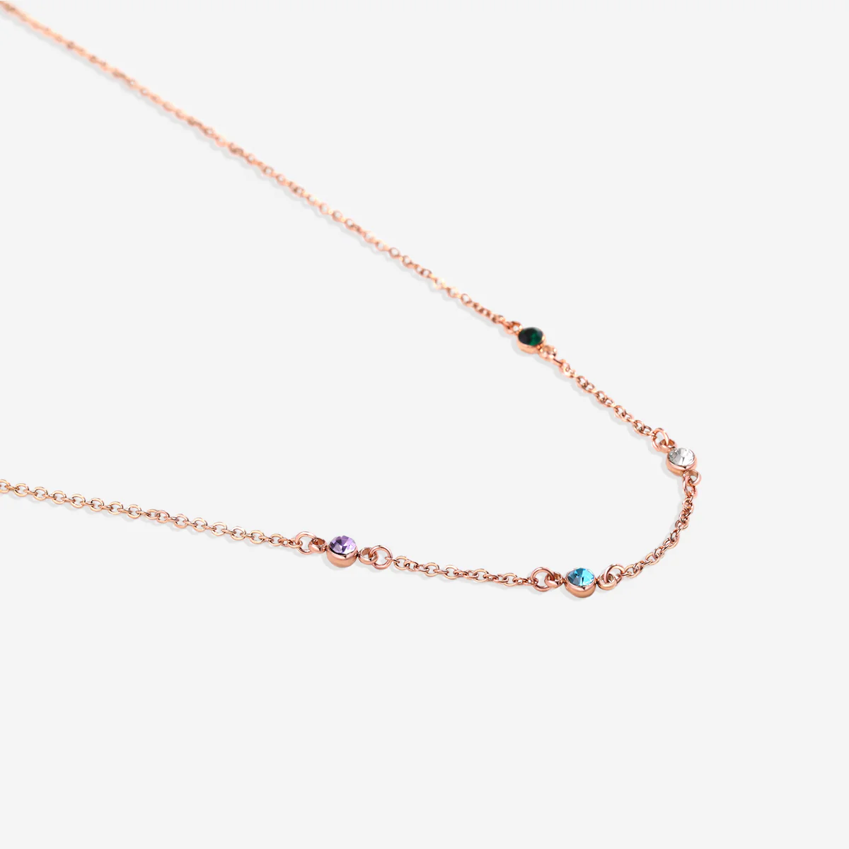 Dainty Birthstone Station Necklace - Image 8