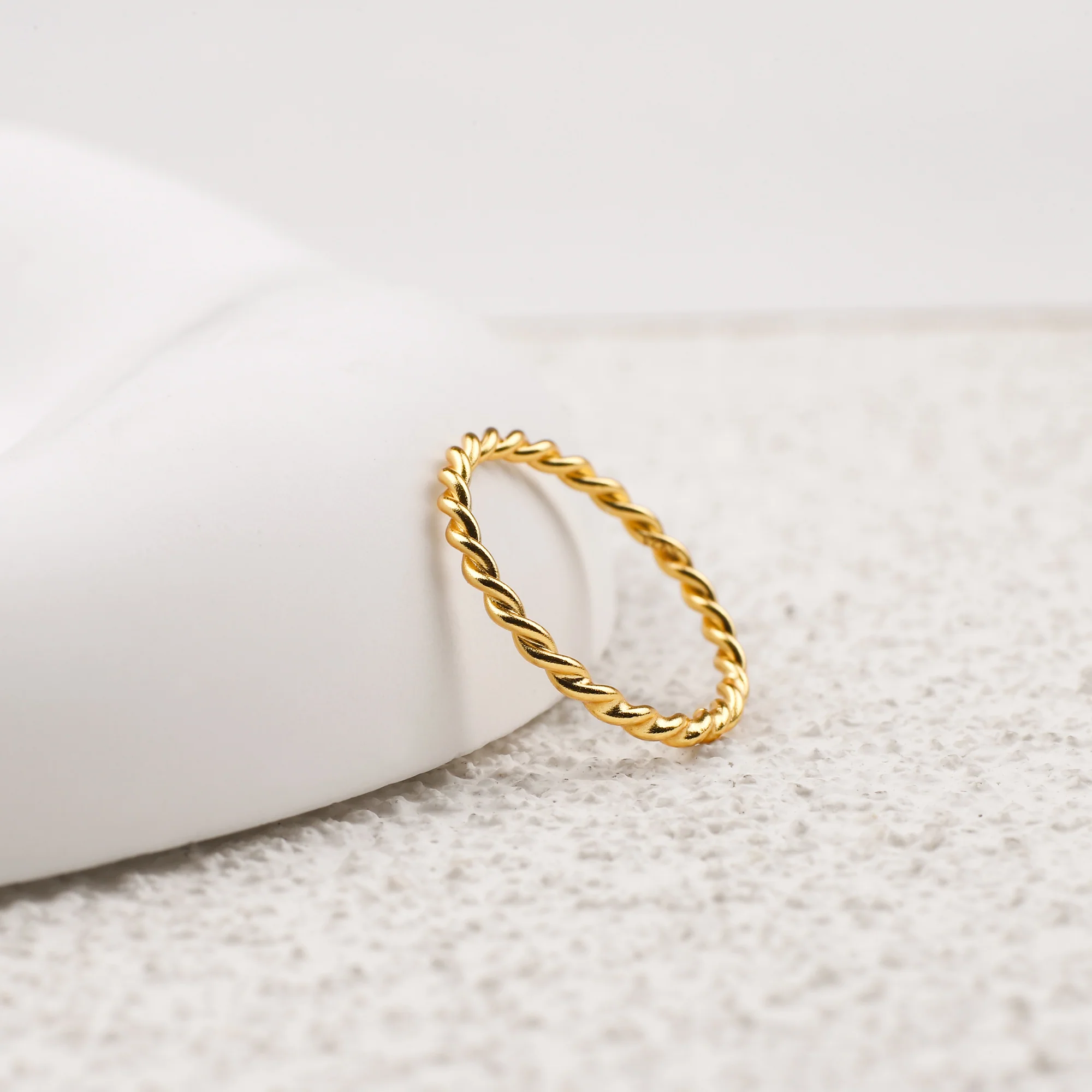Dainty Braided Stacking Ring - Image 4