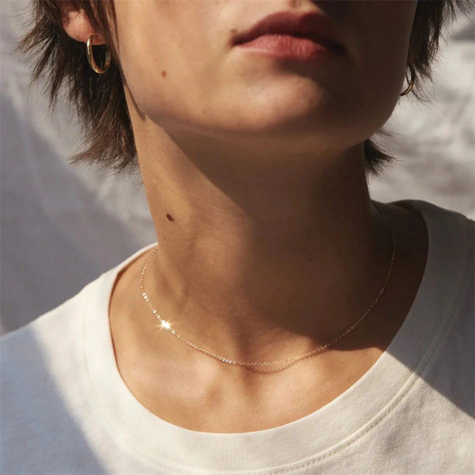 Dainty Cable Chain Necklace - Image 17