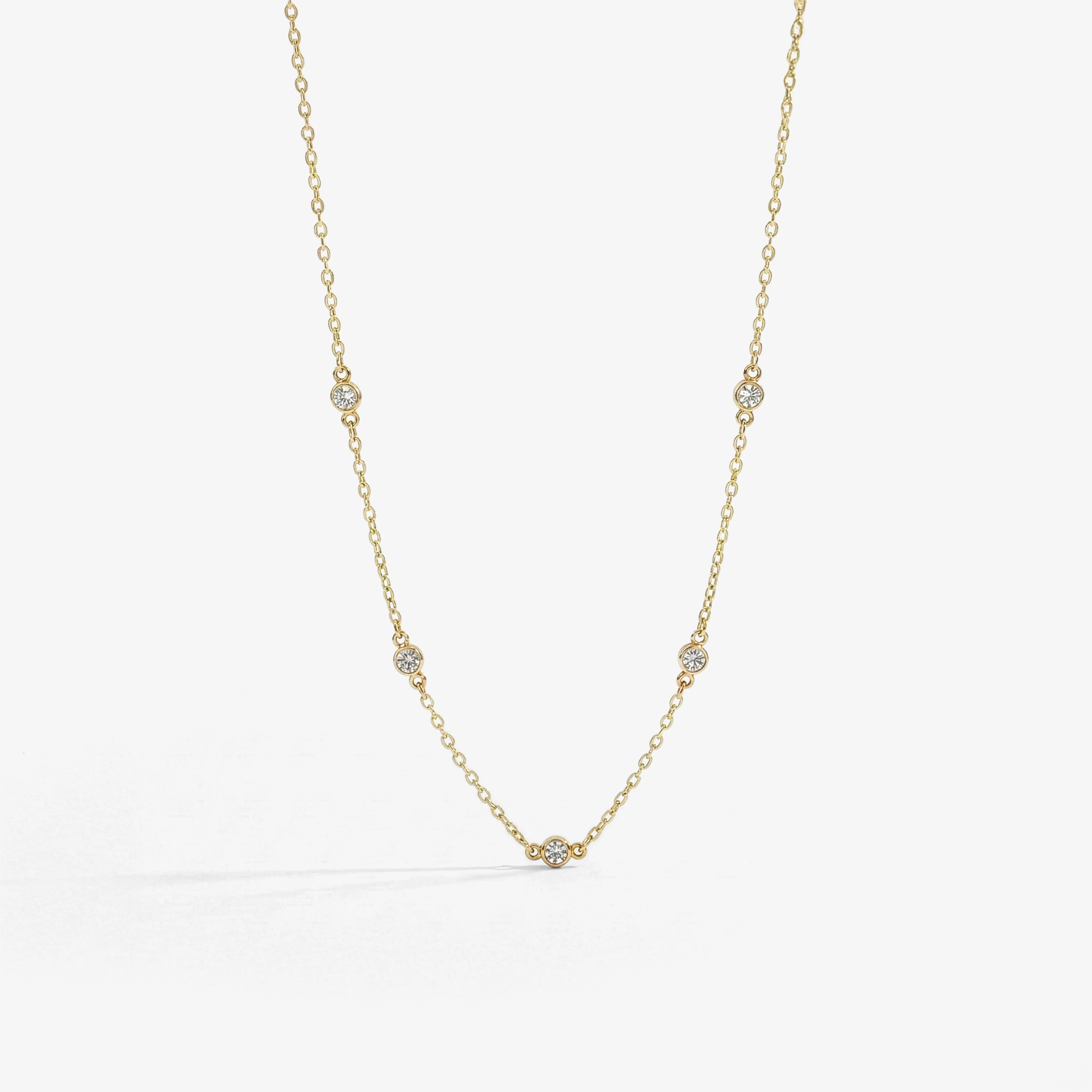 Dainty Crystal Station Necklace - Image 4