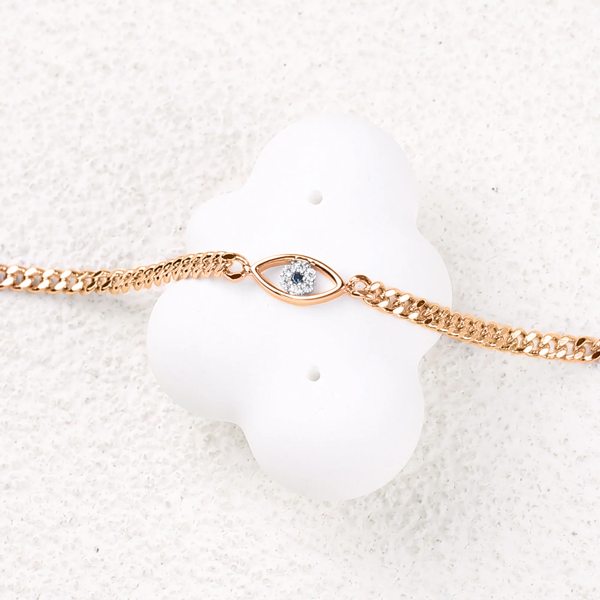 Dainty Cuban Link Chain Evil Eye Bracelet - Image 13