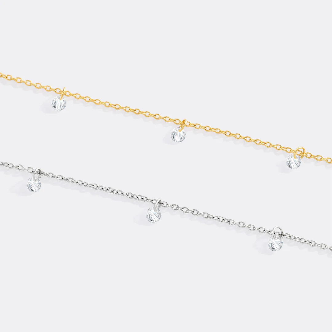 Dainty Diamond Station Bracelet - Image 6