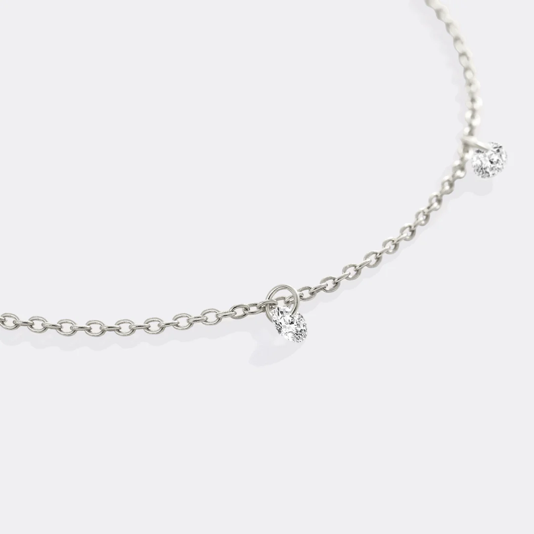 Dainty Diamond Station Bracelet - Image 8