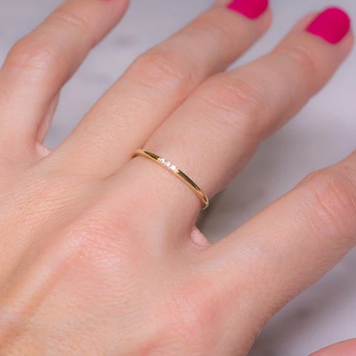 Dainty Diamonds Stacking Ring - Image 3