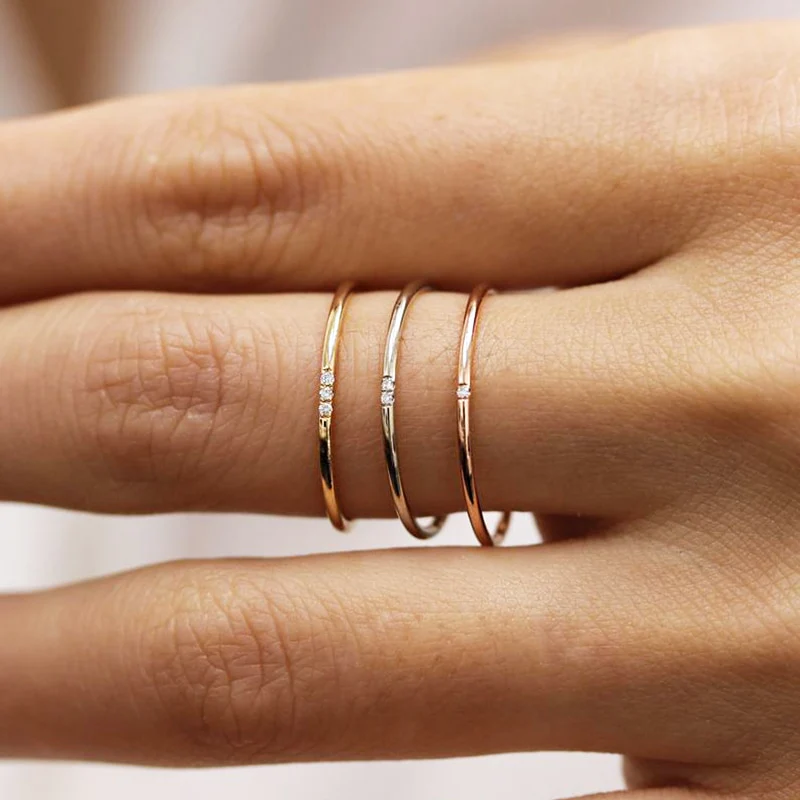 Dainty Diamonds Stacking Ring - Image 4