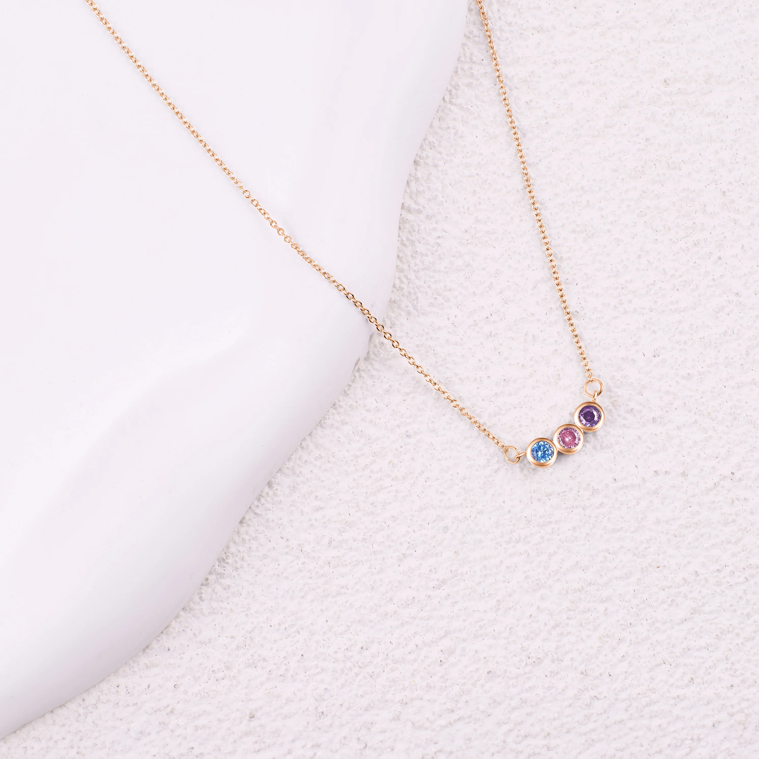Dainty Family Birthstones Necklace - Image 31