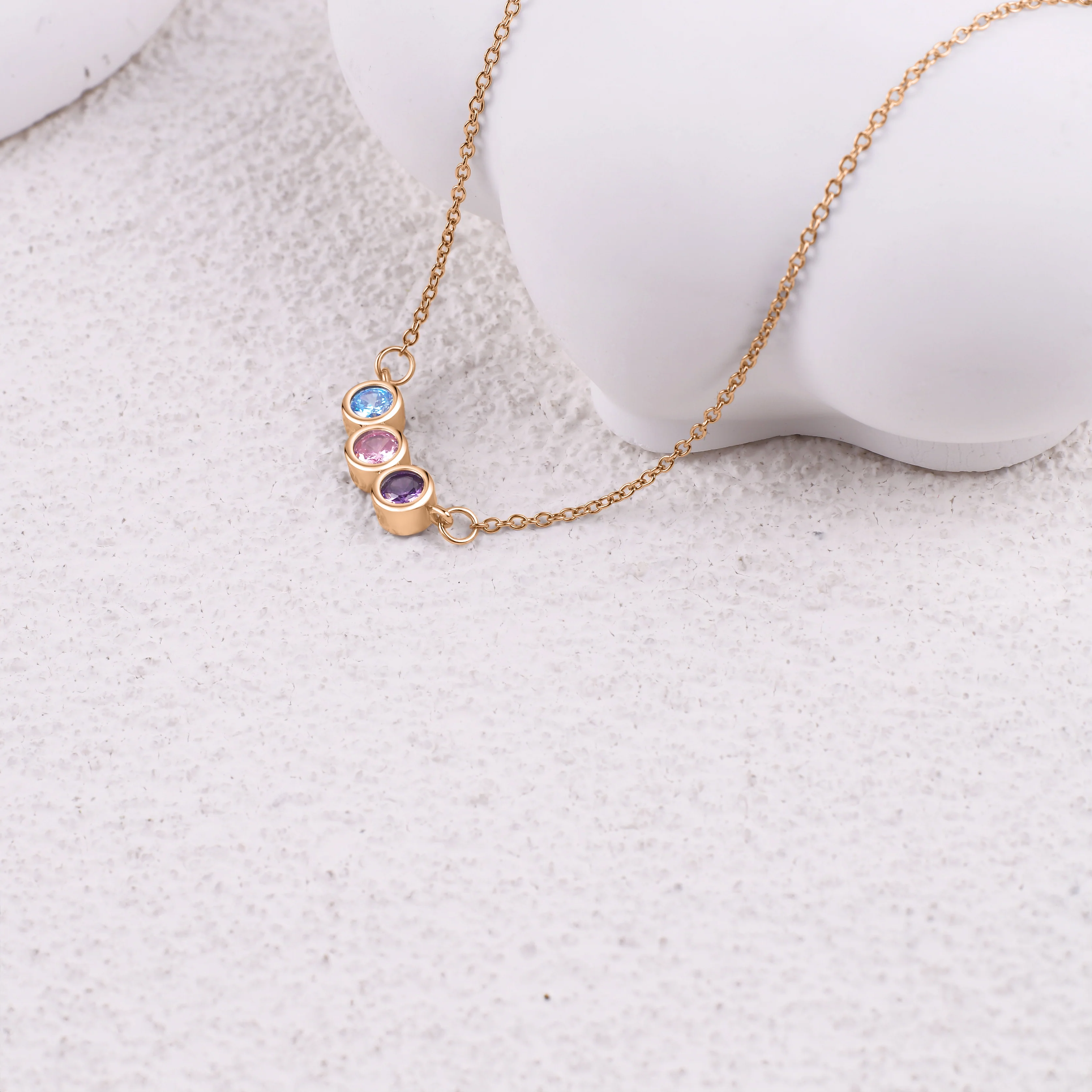 Dainty Family Birthstones Necklace - Image 33