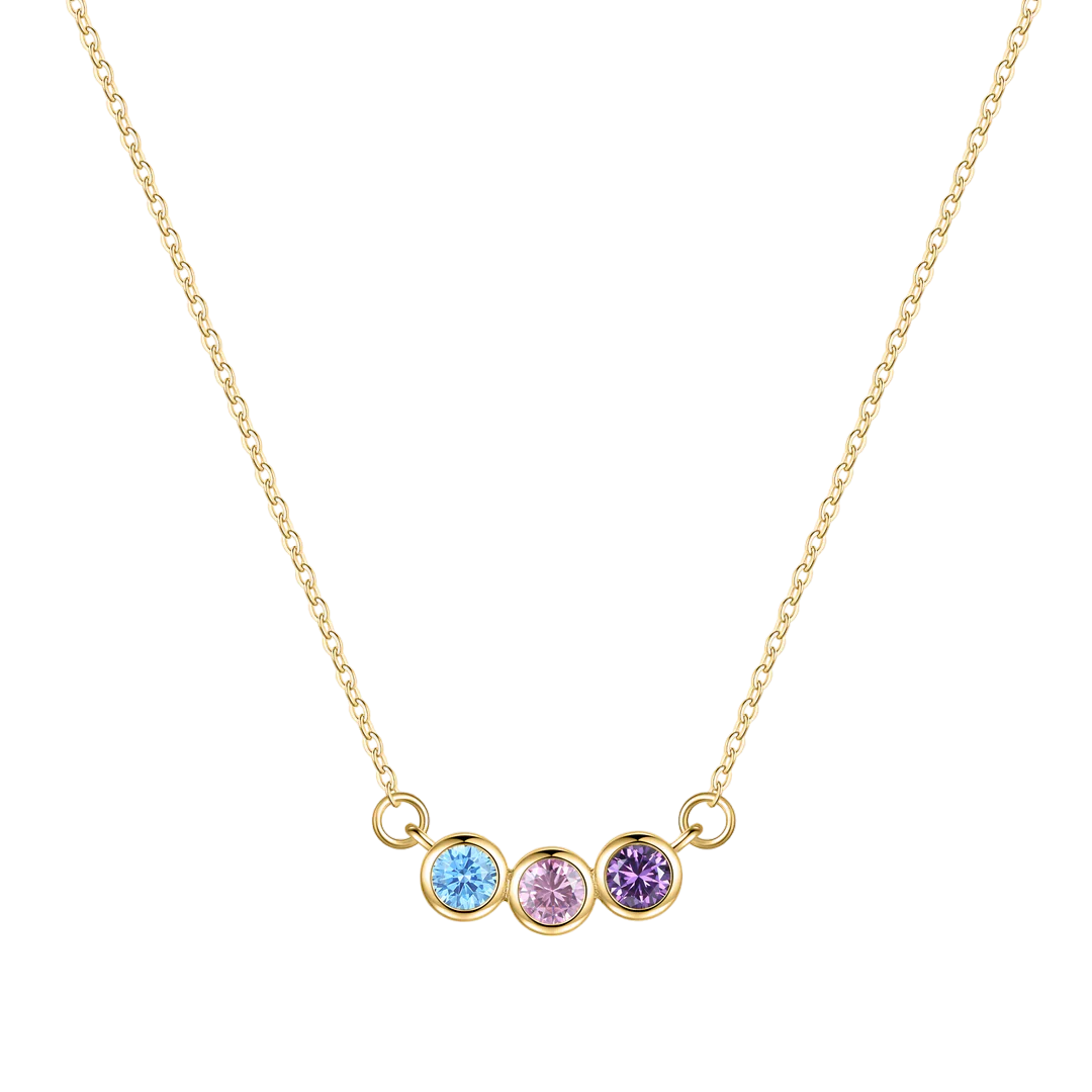 Dainty Family Birthstones Necklace - Image 6