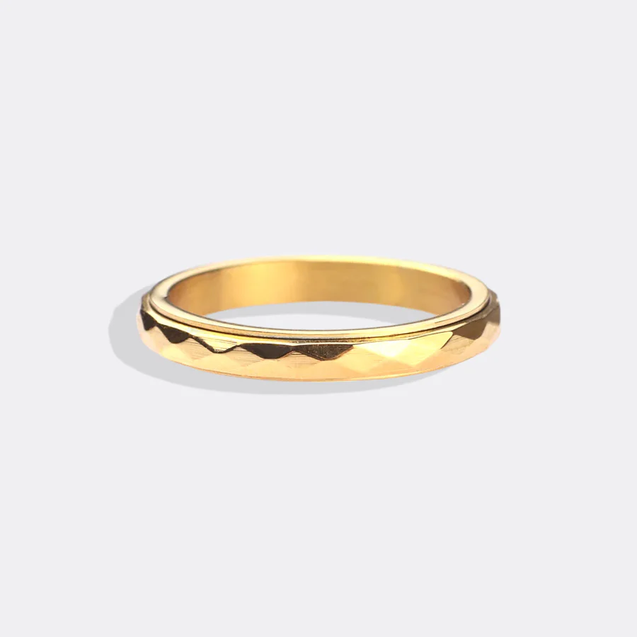 Dainty Hammered Band Spinning Fidget Ring - Image 27