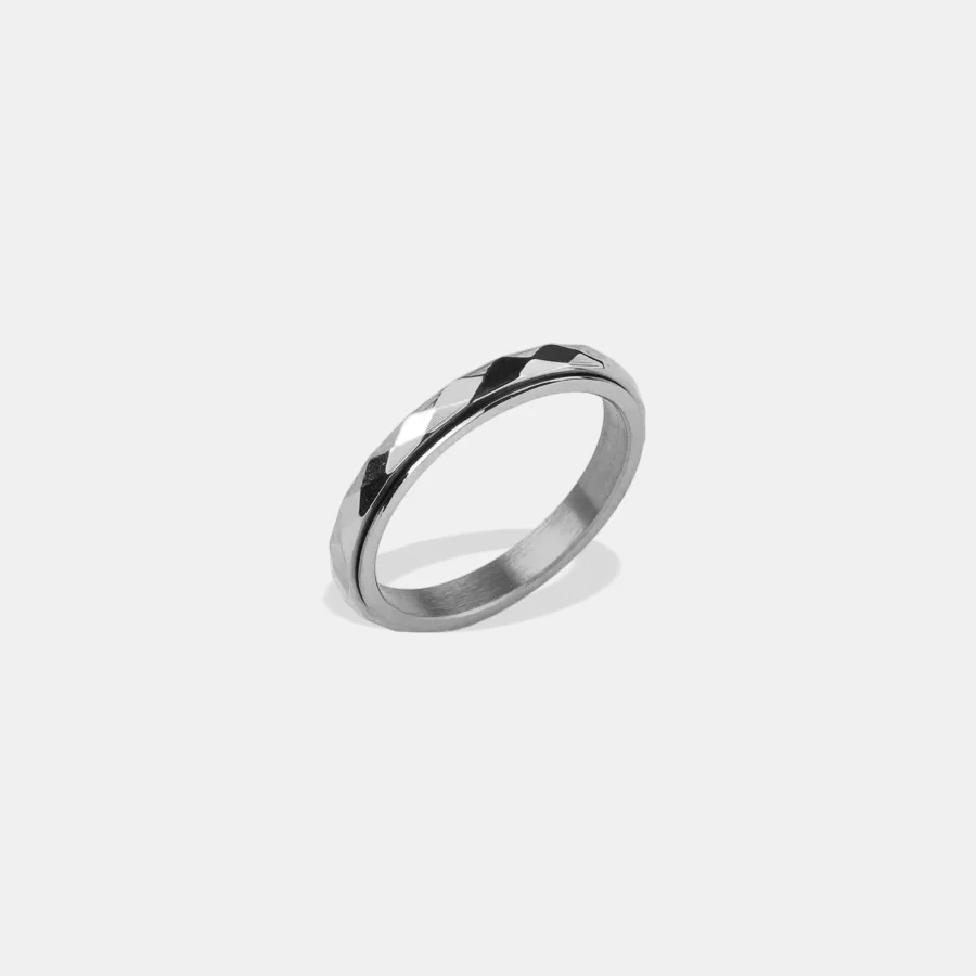 Dainty Hammered Band Spinning Fidget Ring - Image 42