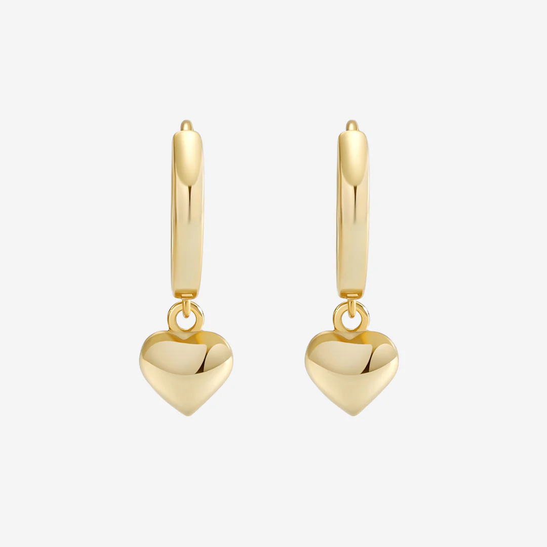 Dainty Heart Hoop Earrings - Image 4