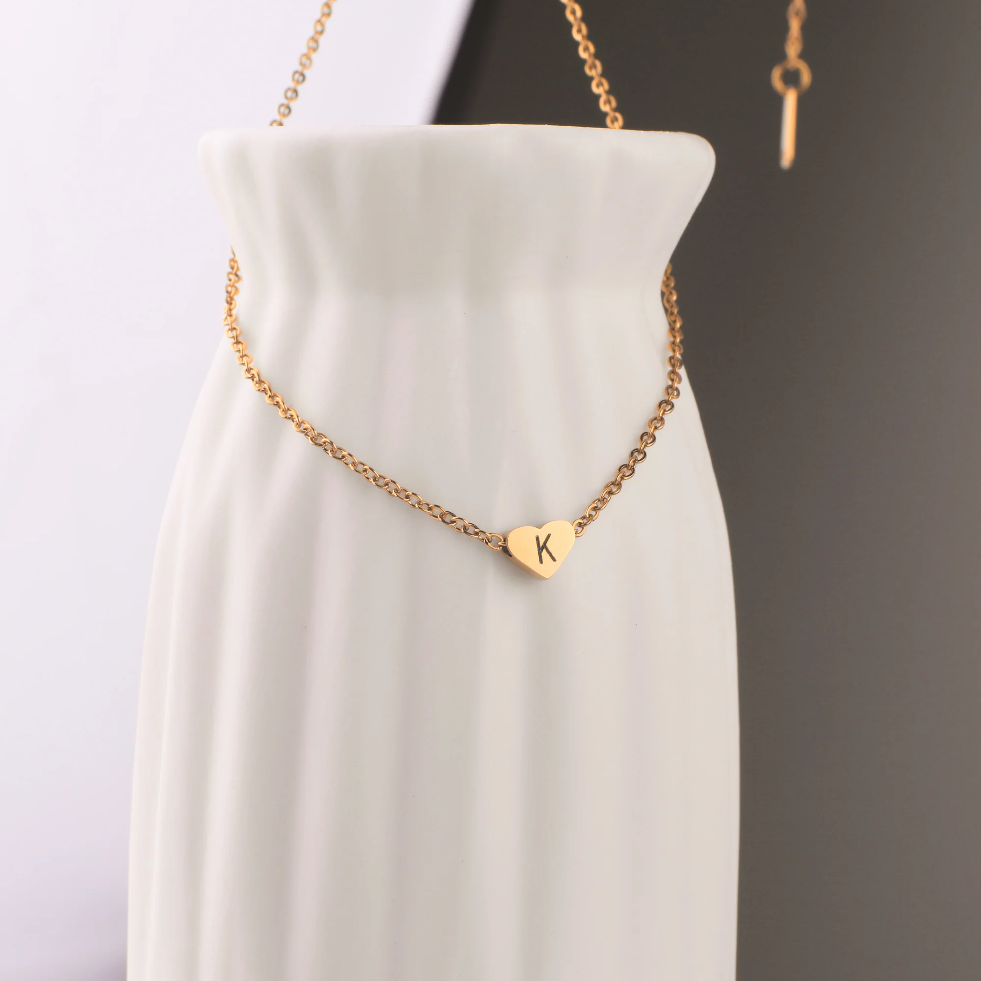Dainty Heart Initial Necklace - Image 7