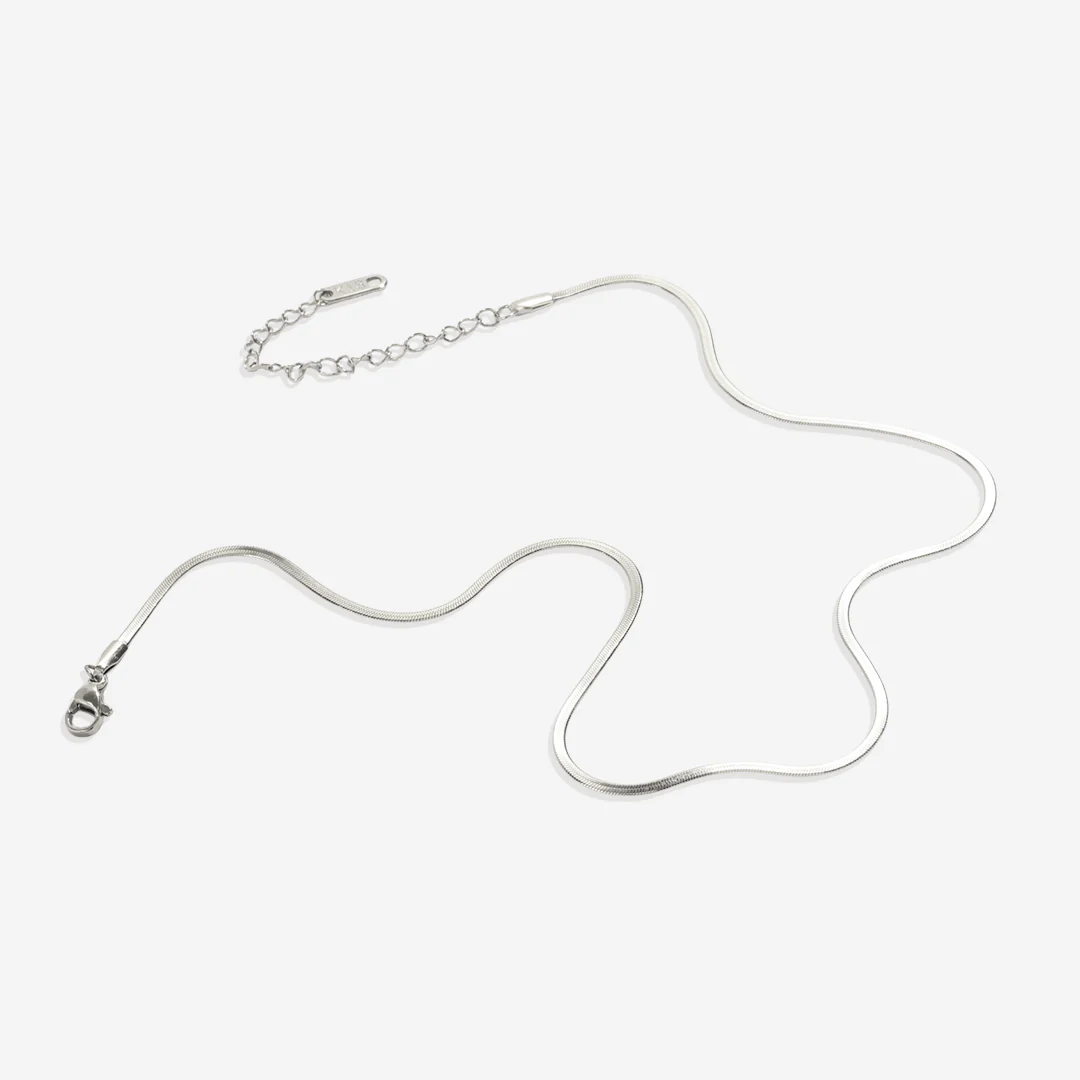 Dainty Herringbone Chain Necklace - Image 16