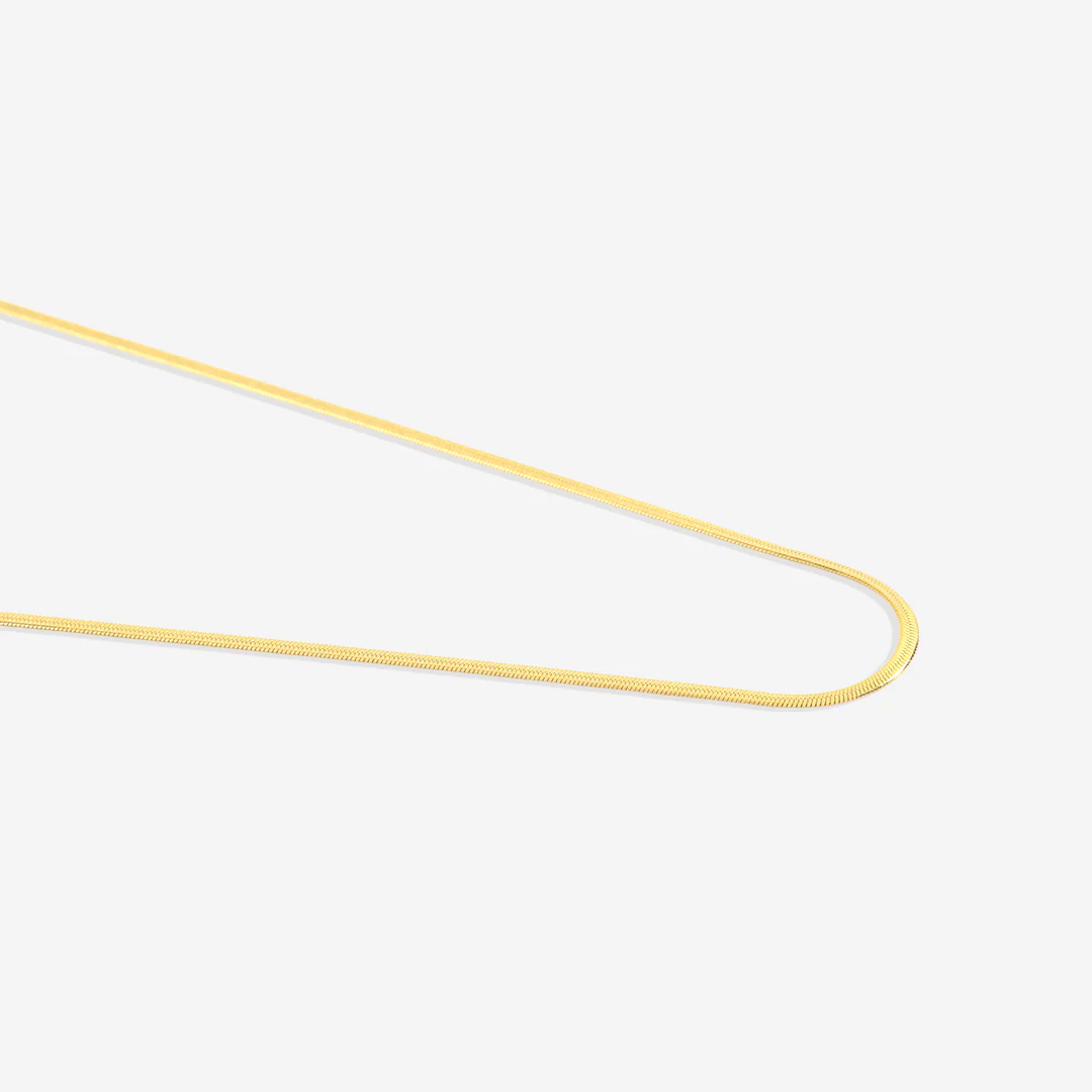 Dainty Herringbone Chain Necklace - Image 5