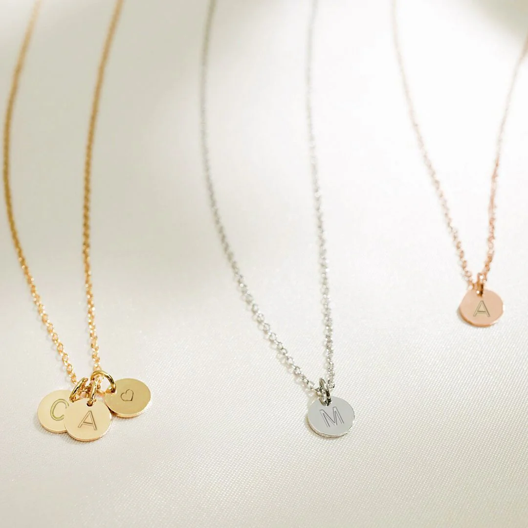 Dainty Disc Initial Necklace - Image 12