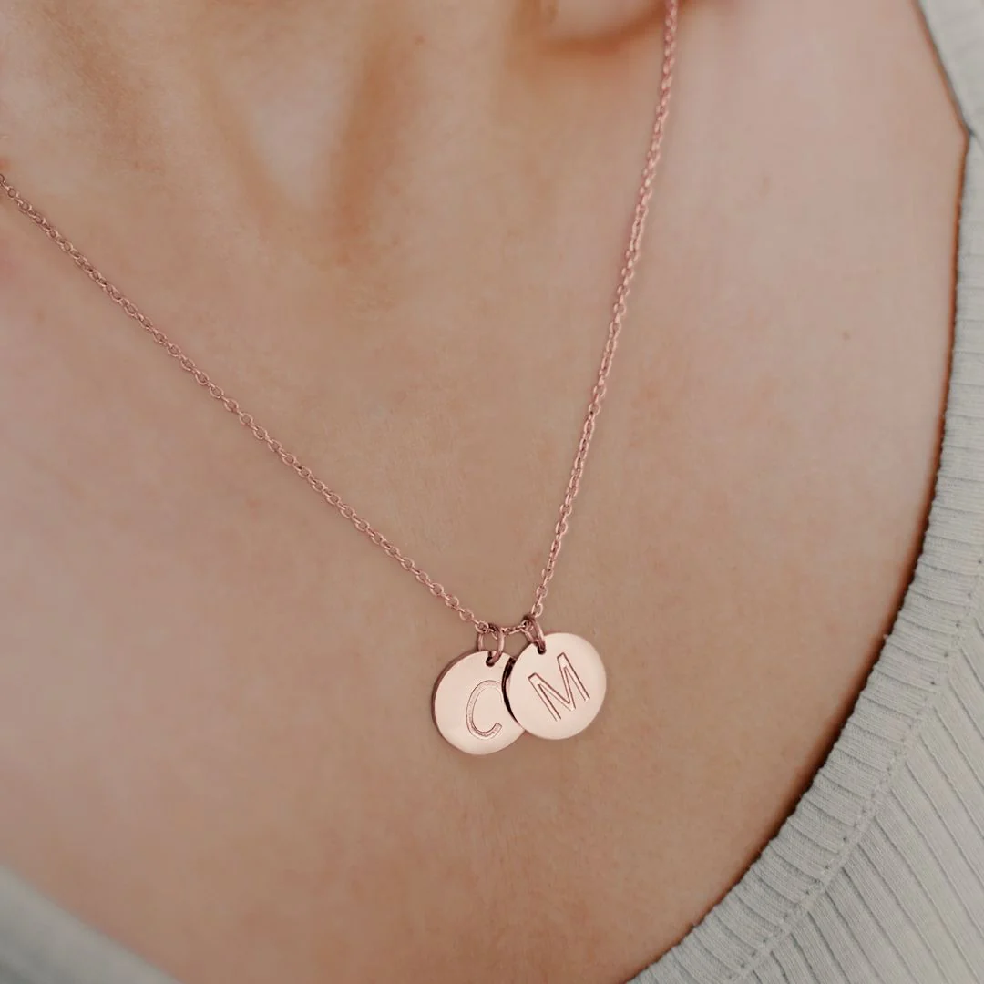 Dainty Disc Initial Necklace - Image 17