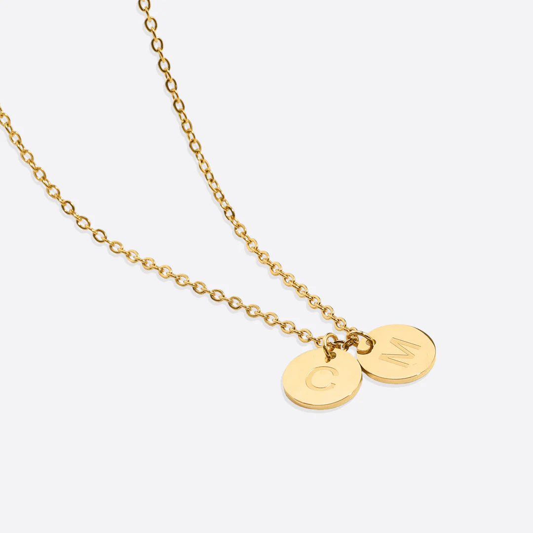 Dainty Disc Initial Necklace - Image 28