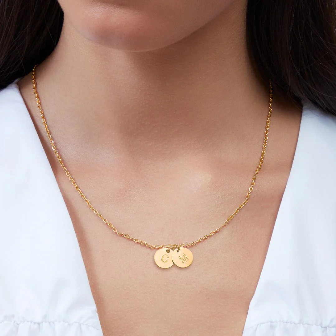 Dainty Disc Initial Necklace - Image 3