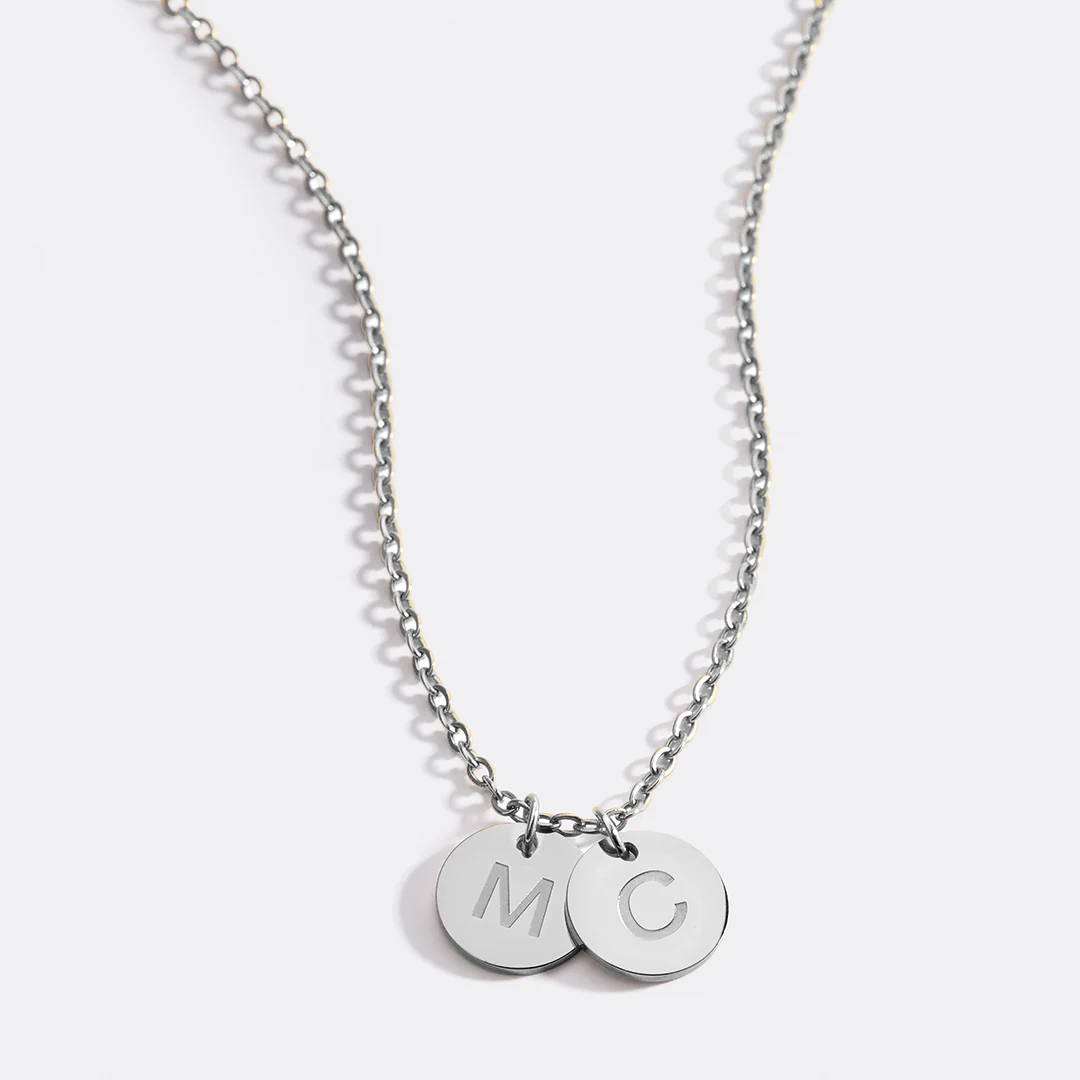 Dainty Disc Initial Necklace - Image 43
