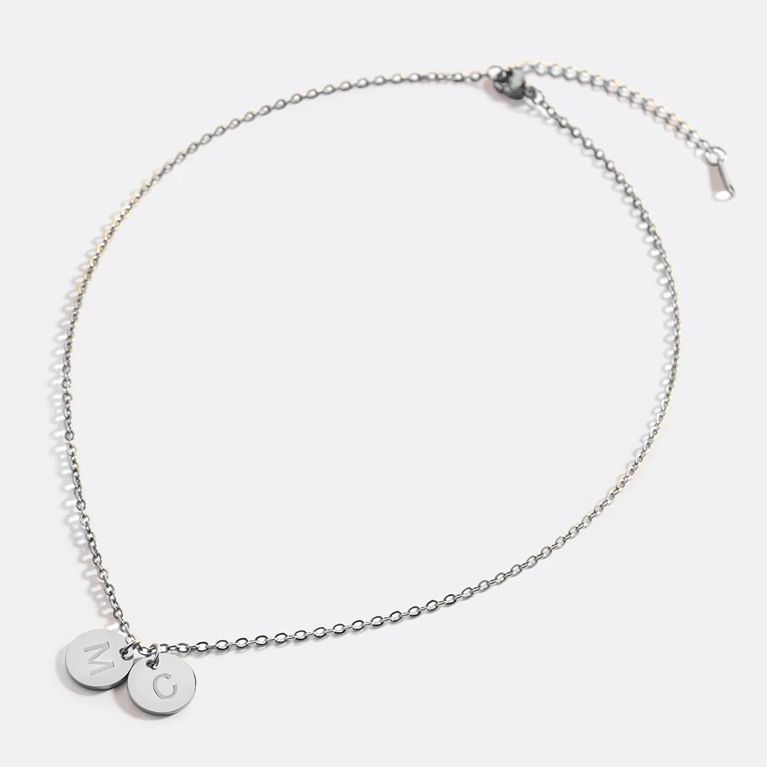 Dainty Disc Initial Necklace - Image 46